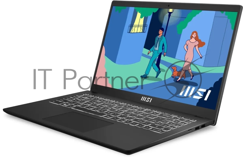 Ноутбук MSI Modern 15 B12MO-826XRO Core i5 1235U 8Gb SSD512Gb Intel Iris Xe graphics 15.6 IPS FHD (1920x1080) noOS black WiFi BT Cam (9S7-15H112-826)