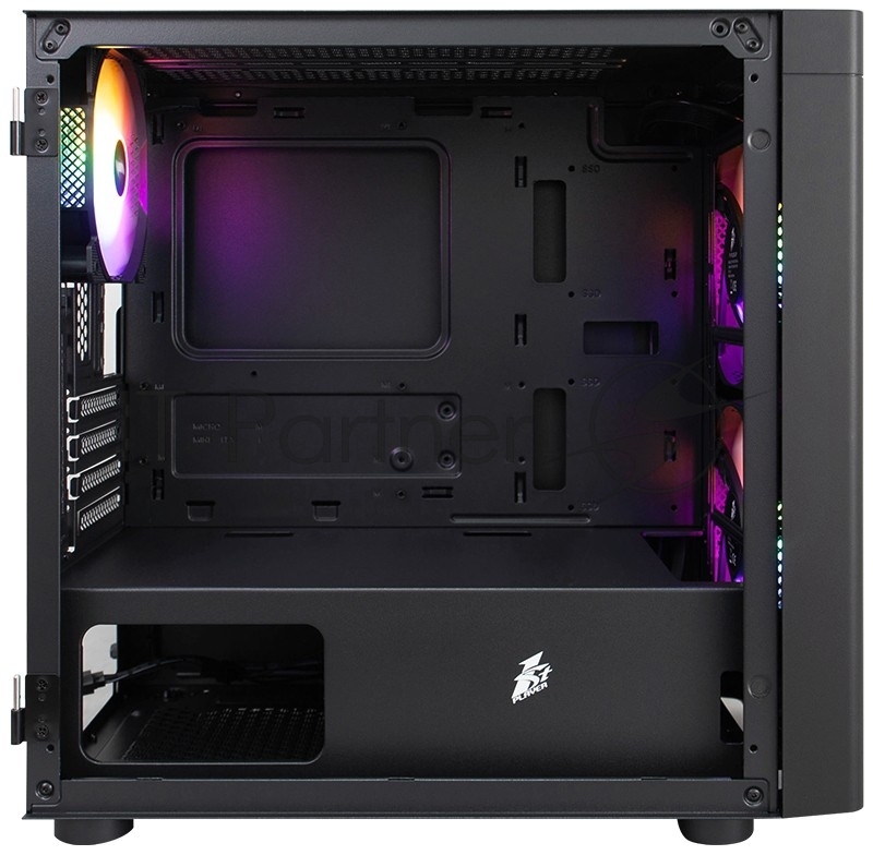 Корпус 1STPLAYER DK D3-B Black / mATX / 1x120mm & 2x140mm LED fans inc. / D3-B-BK-2F1P-1F1