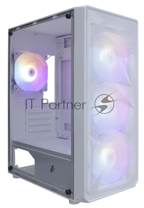 Корпус 1STPLAYER FD3-M White / mATX / 4x120mm LED fans / FD3-M-WH-4F1-W