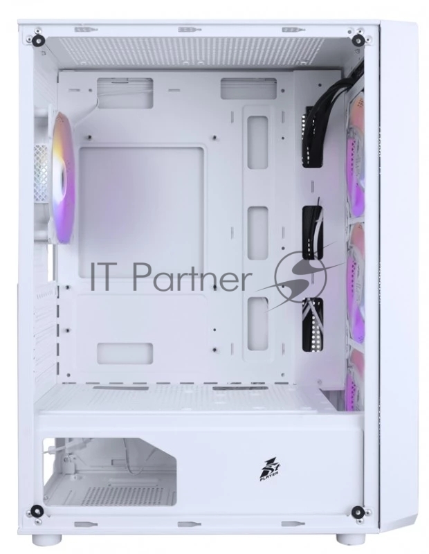 Корпус 1STPLAYER FD3-M White / mATX / 4x120mm LED fans / FD3-M-WH-4F1-W