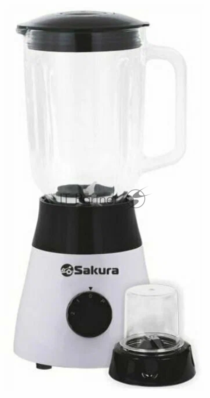 Блендер настол Sakura SA-6256W 600Вт 1.5л стекл 2скор мельн