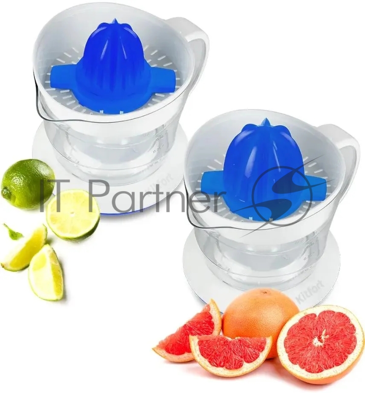 Соковыжималка цитрусовая Kitfort КТ-1148-3 25Вт рез.сок.:700мл. белый/синий