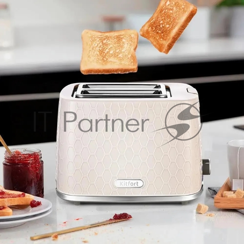Тостер Kitfort КТ-6075 930Вт бежевый