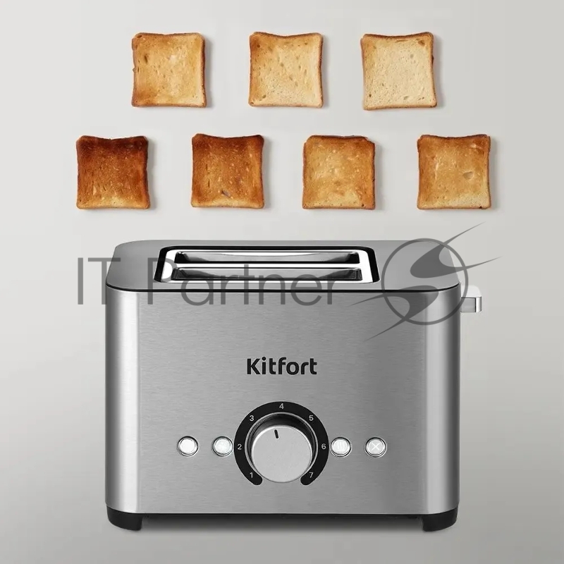 Тостер Kitfort КТ-6211 850Вт нержавеющая сталь/черный