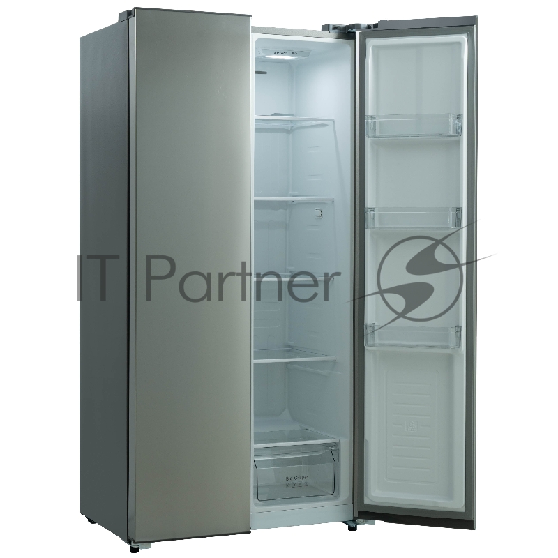 Холодильник BIRYUSA SBS 541 TGG, Текстурированное бежевое стекло 343/198л, Side-by-side