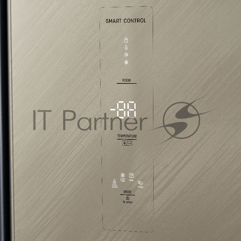 Холодильник BIRYUSA SBS 541 TGG, Текстурированное бежевое стекло 343/198л, Side-by-side