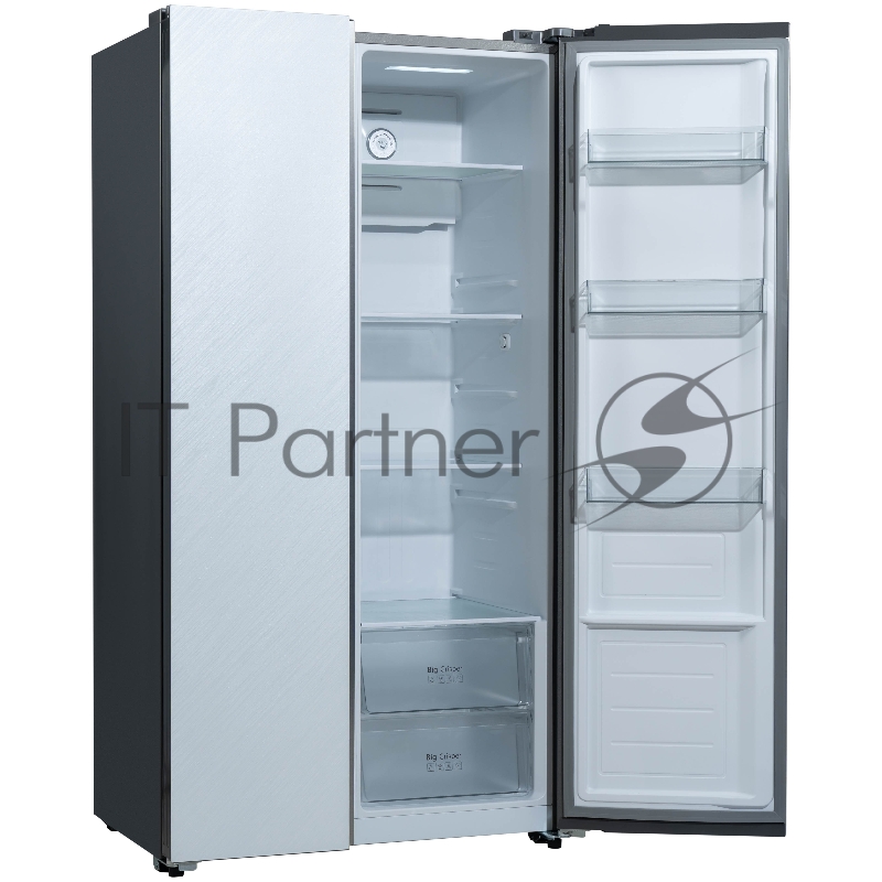 Холодильник BIRYUSA SBS 541 TWG, Текстурированное белое стекло, 343/198л, Side-by-side