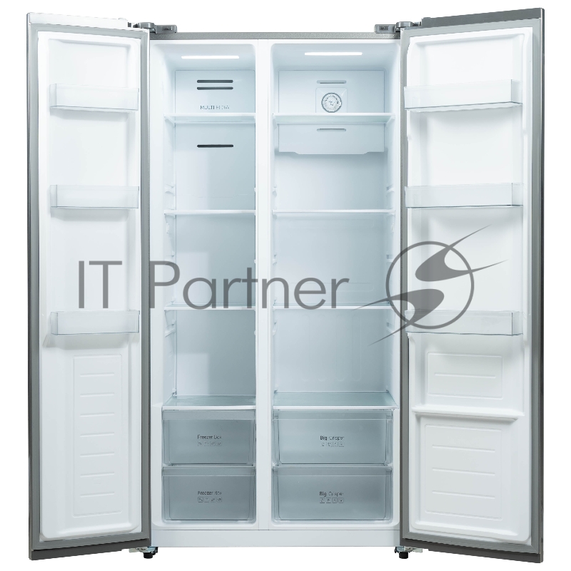 Холодильник BIRYUSA SBS 541 TWG, Текстурированное белое стекло, 343/198л, Side-by-side