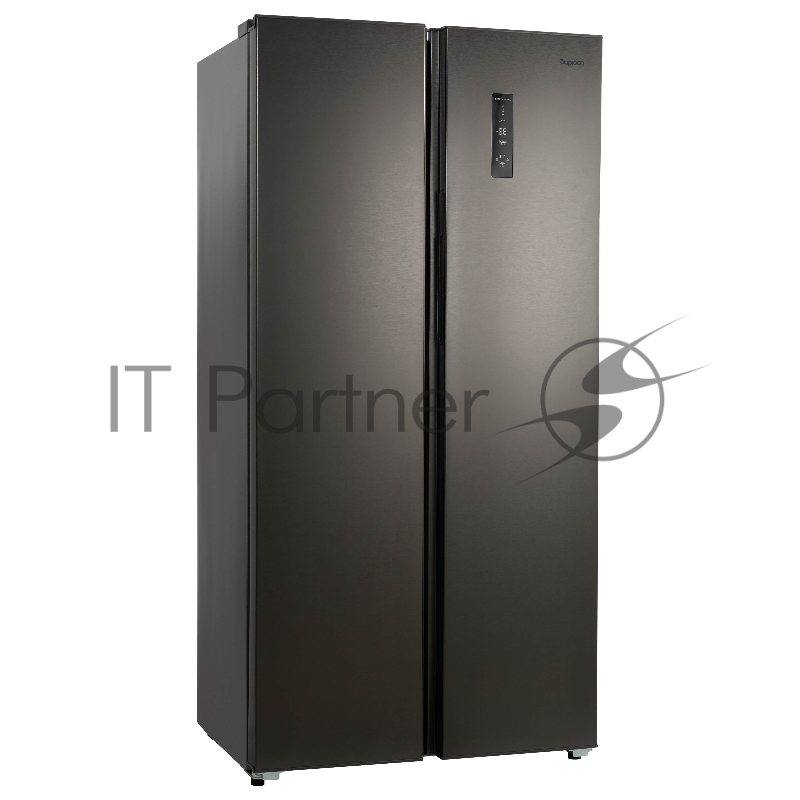 Холодильник BIRYUSA SBS 400 DI, нержавеющая сталь, 232/168л, Side-by-side