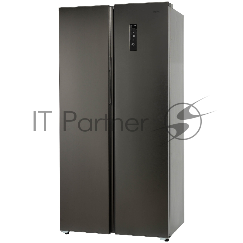 Холодильник BIRYUSA SBS 400 DI, нержавеющая сталь, 232/168л, Side-by-side