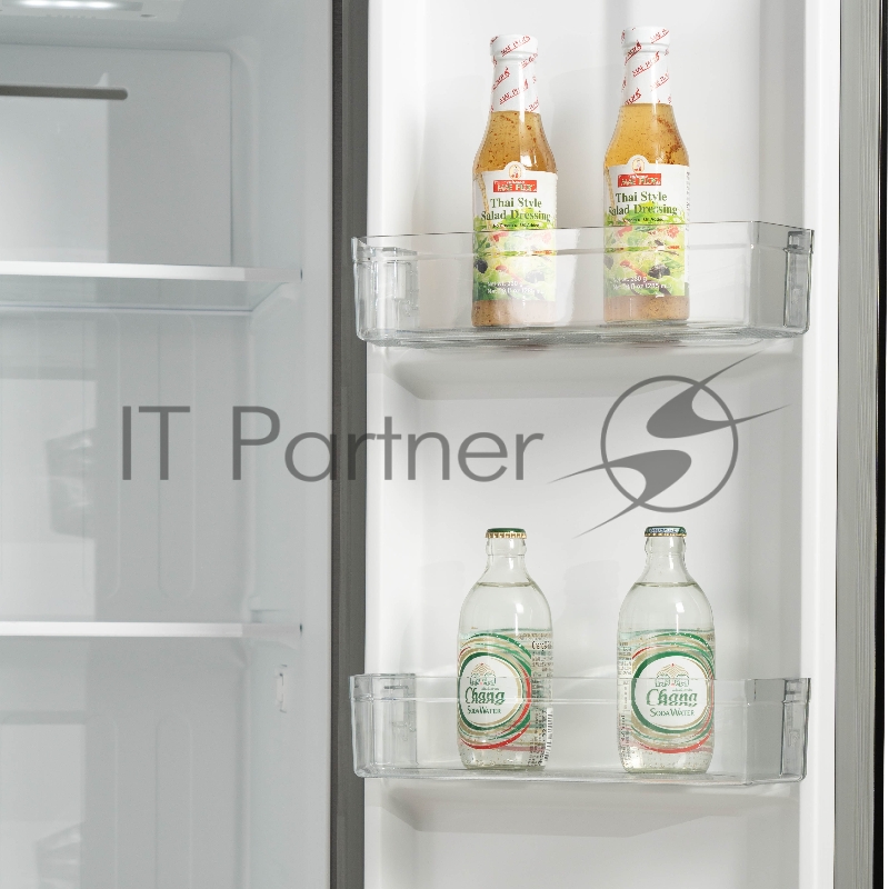 Холодильник BIRYUSA SBS 400 DI, нержавеющая сталь, 232/168л, Side-by-side