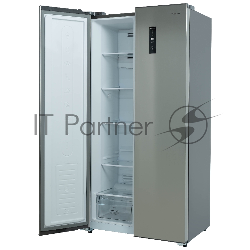 Холодильник BIRYUSA SBS 400 I, Нержавеющая сталь, 232/168, Side-by-side