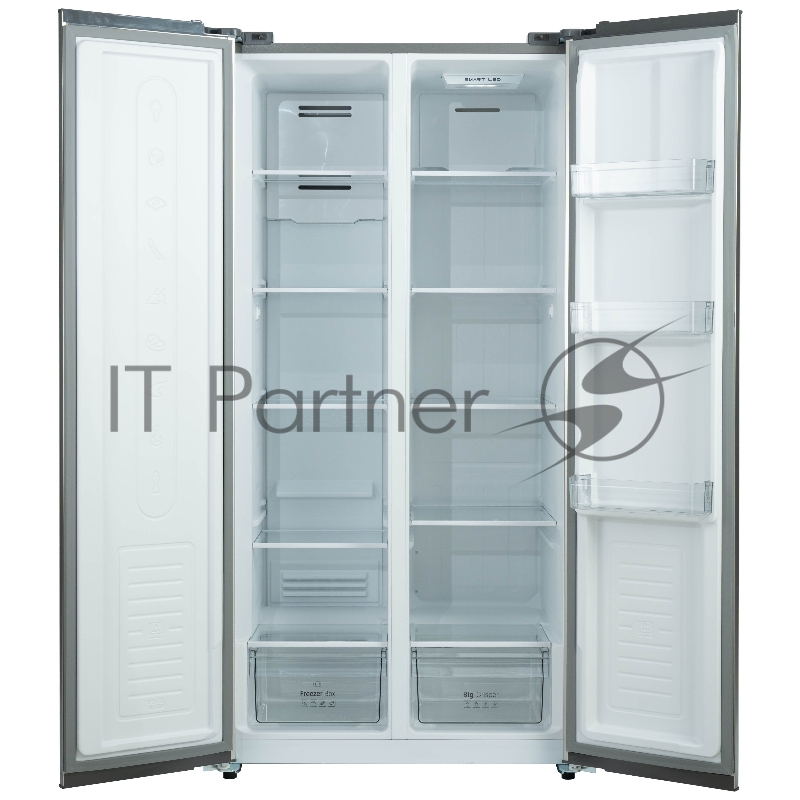 Холодильник BIRYUSA SBS 400 I, Нержавеющая сталь, 232/168, Side-by-side