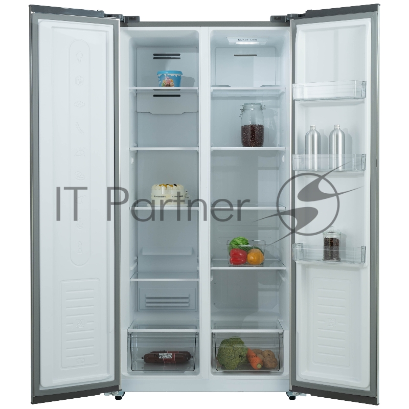 Холодильник BIRYUSA SBS 400 I, Нержавеющая сталь, 232/168, Side-by-side