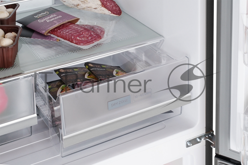 Холодильник WEISSGAUFF WCD 450 INOX GLASS, Нержавеющая сталь, 286/141л, Side-by-Side