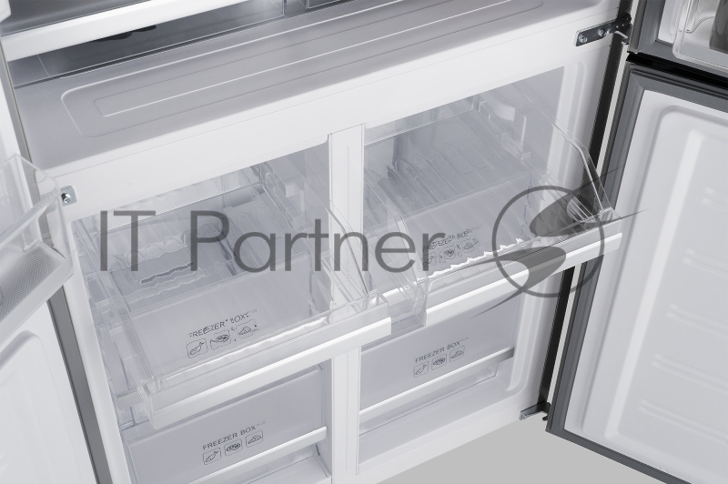 Холодильник WEISSGAUFF WCD 450 INOX GLASS, Нержавеющая сталь, 286/141л, Side-by-Side