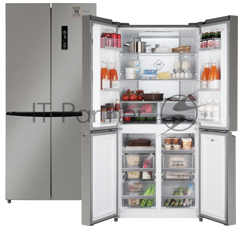 Холодильник WEISSGAUFF WCD 450 INVERTER, белый, 286/141, Side-by-Side