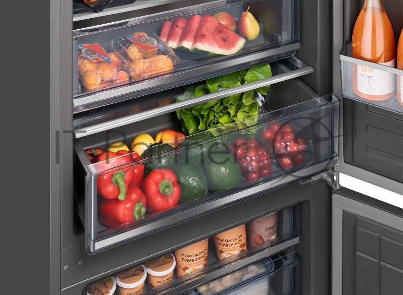 Холодильник WEISSGAUFF WRKI 1970 INV. INOX встраиваемый, нержавеющая сталь, 341л, морозилка снизу