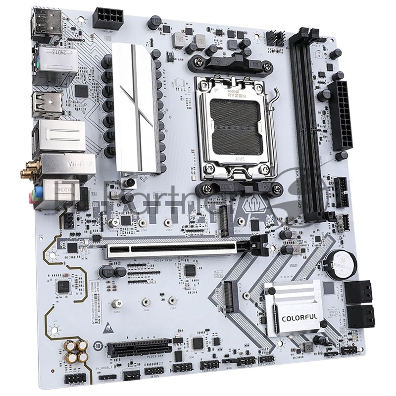 Материнская плата Colorful BATTLE-AX A620M-GHA WIFI V14 A620 AM5 2xDDR5 1xPCIEx16 1xPCIEx4 2xM.2 1xTypeC 4xUSB3.2Gen1 8xUSB2.0 4xSATA3.0 2.5G DP HDMI M-ATX RTL