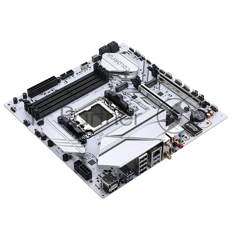 Материнская плата Colorful BATTLE-AX B650M-WHITE WIFI V14 B650 AM5 4xDDR5 2xPCIEx16 1xPCIEx1 2xM.2 2xTypeC 1xUSB3.2Gen2 3xUSB3.2Gen1 8xUSB2.0 4xSATA3.0 2.5G DP HDMI M-ATX RTL