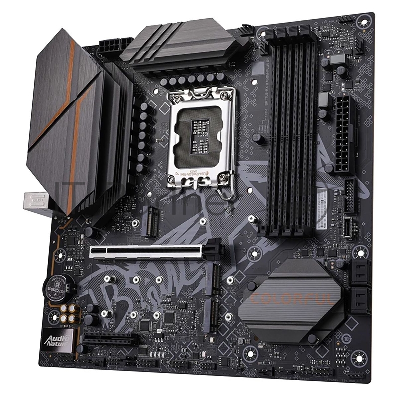 Материнская плата Colorful BATTLE-AX B760M-PLUS D5 V20 Z760 LGA1700 4xDDR5 1xPCIEx16 1xPCIEx4 3xM.2 2xTypeC 3xUSB3.2Gen1 5xUSB2.0 4xSATA3.0 2.5G DP HDMI M-ATX RTL