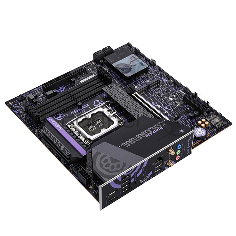 Материнская плата Colorful COLORFIRE B760M-MEOW WIFI D5 PURPLE Z760 LGA1700 4xDDR5 1xPCIEx16 1xPCIEx4 3xM.2 2xTypeC 3xUSB3.2Gen1 5xUSB2.0 4xSATA3.0 2.5G DP HDMI M-ATX RTL
