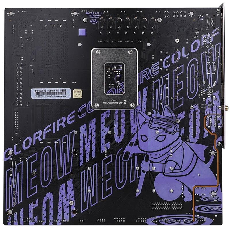 Материнская плата Colorful COLORFIRE B760M-MEOW WIFI D5 PURPLE Z760 LGA1700 4xDDR5 1xPCIEx16 1xPCIEx4 3xM.2 2xTypeC 3xUSB3.2Gen1 5xUSB2.0 4xSATA3.0 2.5G DP HDMI M-ATX RTL