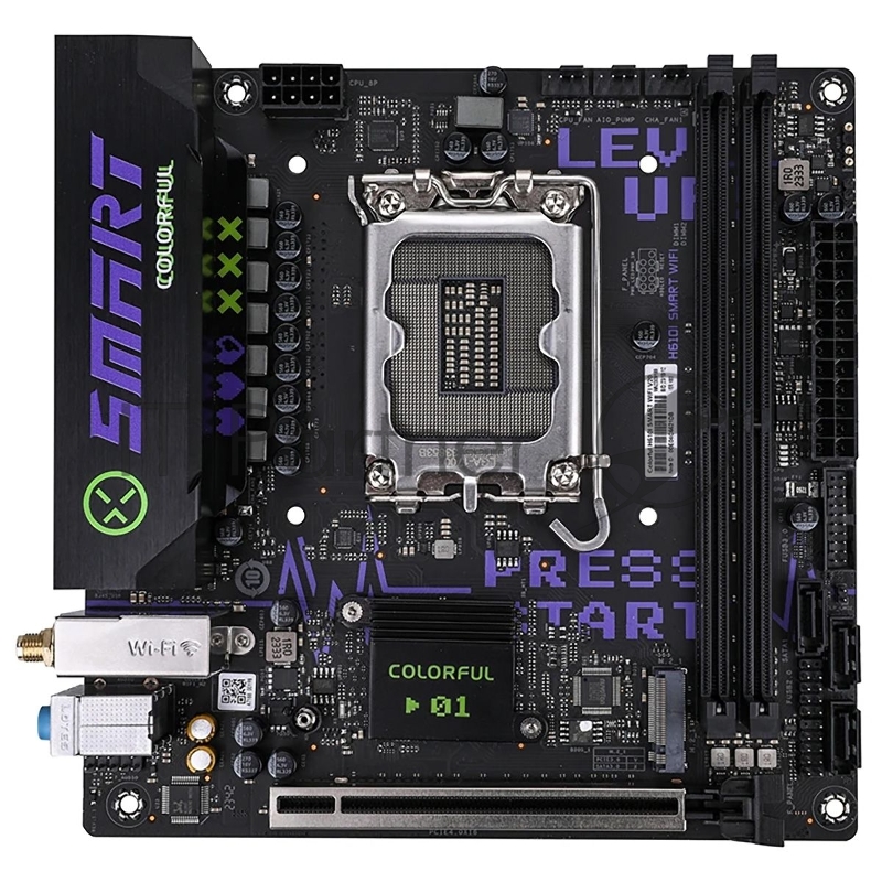 Материнская плата Colorful Colorful H610I SMART WIFI V20 H610 LGA1700 2xDDR4 1xPCIEx16 1xM.2 4xUSB3.2Gen1 6xUSB2.0 3xSATA3.0 2.5G DP HDMI ITX RTL