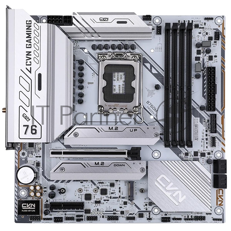 Материнская плата Colorful CVN B760M FROZEN WIFI D5 V20 Z760 LGA1700 4xDDR5 1xPCIEx16 1xPCIEx4 3xM.2 1xTypeC 3xUSB3.2Gen1 5xUSB2.0 4xSATA3.0 2.5G DP HDMI M-ATX RTL