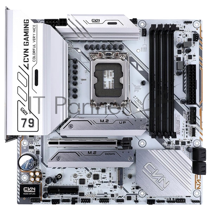 Материнская плата Colorful CVN Z790M FROZEN D5 V20 Z790 LGA1700 4xDDR5 1xPCIEx16 1xPCIEx4 3xM.2 2xTypeC 1xUSB3.2Gen2 3xUSB3.2Gen1 5xUSB2.0 6xSATA3.0 2.5G DP HDMI M-ATX RTL