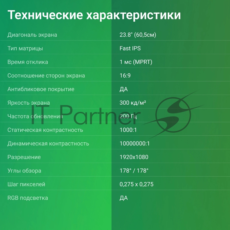 Монитор 23,8 Digma Overdrive 24P410F IPS 1920x1080 200H 2ms 300cd 178гр/178гр HDMI DP USB голубой