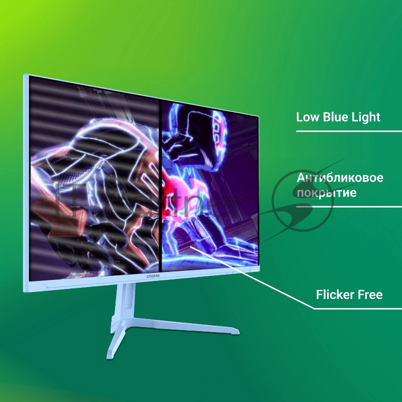 Монитор 23,8 Digma Overdrive 24P410F IPS 1920x1080 200H 2ms 300cd 178гр/178гр HDMI DP USB голубой