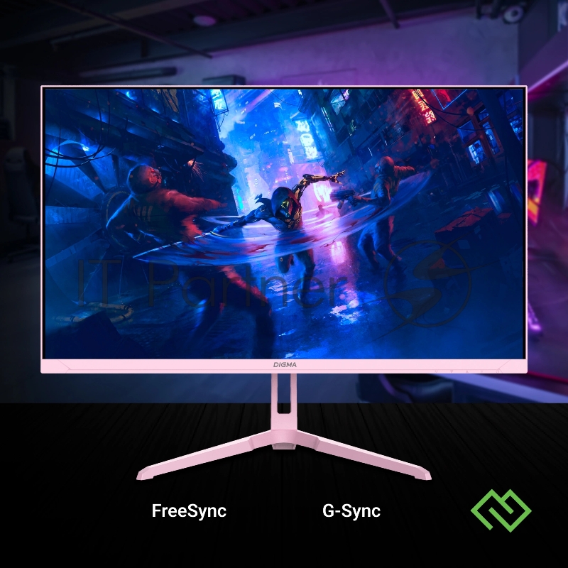 Монитор 23,8 Digma Overdrive 24P410F IPS 1920x1080 200H 2ms 300cd 178гр/178гр HDMI DP USB розовый