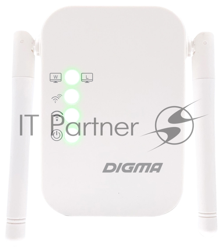 Повторитель беспроводного сигнала Digma D-WR310 10/100BASE-TX белый (упак.:1шт)