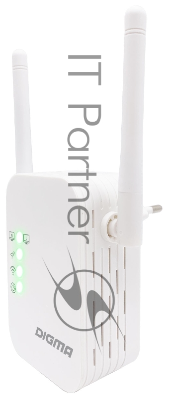 Повторитель беспроводного сигнала Digma D-WR310 10/100BASE-TX белый (упак.:1шт)