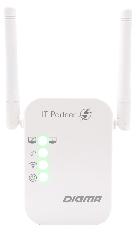 Повторитель беспроводного сигнала Digma D-WR310 10/100BASE-TX белый (упак.:1шт)