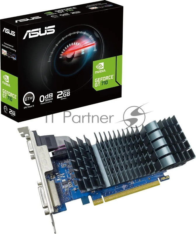 Видеокарта Asus PCI-E GT710-SL-2GD5-BRK-EVO NVIDIA GeForce GT 710 2Gb 64bit GDDR5 954/5012 DVIx1 HDMIx1 CRTx1 HDCP Ret low profile