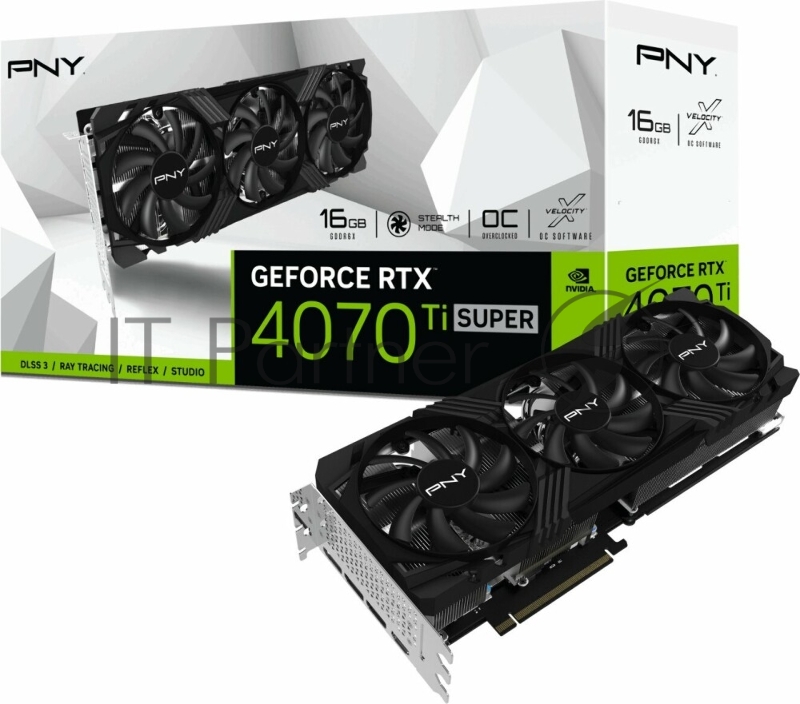 Видеокарта PNY NVIDIA GEFORCE RTX 4070Ti SUPER 16GB XLR8 Gaming VERTO Triple Fan Overclocked Edi
