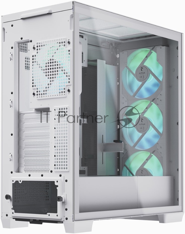 Корпус Mid-Tower AEROCOOL APNX CREATOR C1-WT-V1 white (ATX, без БП, ARGB fans, 3*USB3.2) (4711099474318)