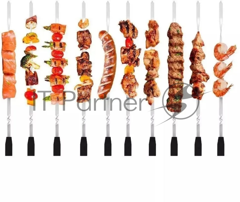 Шашлычница электрическая Kitfort КТ-1407 900Вт нержавеющая сталь/оранжевый