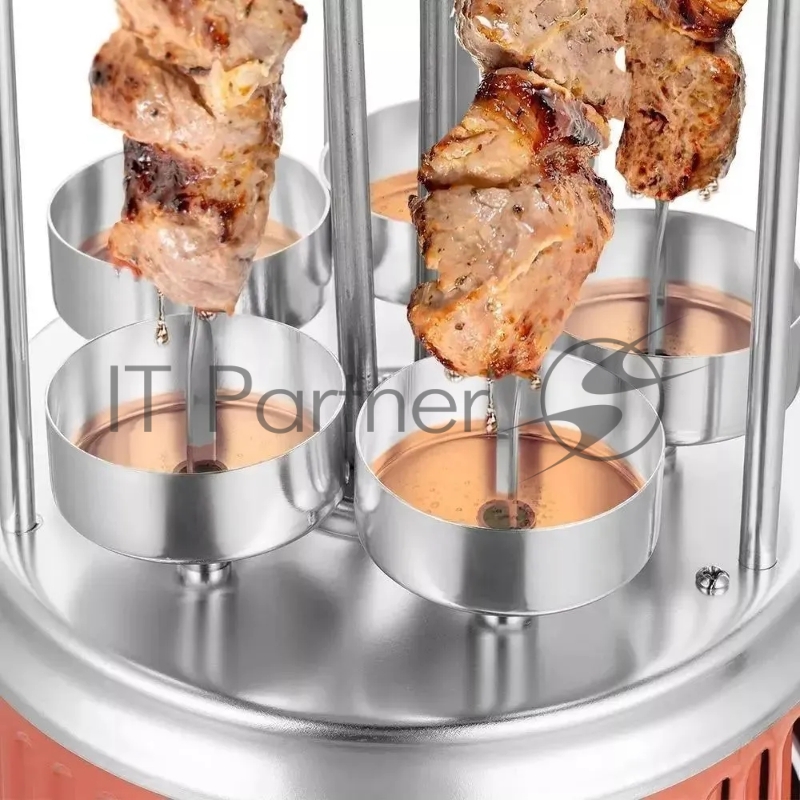 Шашлычница электрическая Kitfort КТ-1407 900Вт нержавеющая сталь/оранжевый