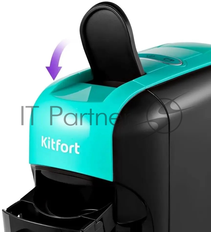Кофемашина Kitfort КТ-7105-3 1450Вт черный/бирюзовый