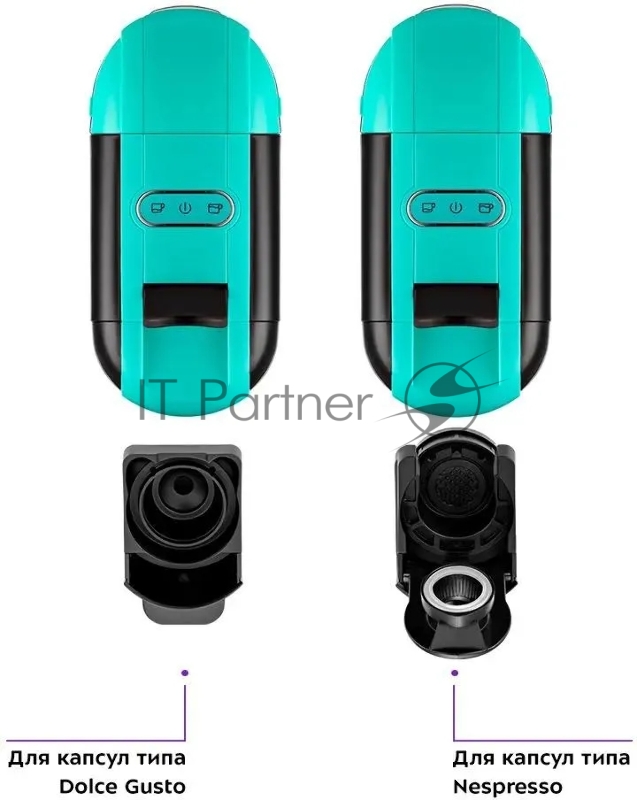 Кофемашина Kitfort КТ-7105-3 1450Вт черный/бирюзовый