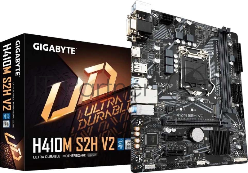Материнская плата Gigabyte H410M S2H V2 (V2.0) Socket 1200, Intel®H470, 2xDDR4-2666, D-SUB+DVI-D+HDMI, 1xPCI-Ex16, 2xPCI-Ex1, 4xSATA3, 1xM.2, 8 Ch Audio, GLan, (4+2)xUSB2.0, (2+2)xUSB3.2, 2xPS/2, mATX