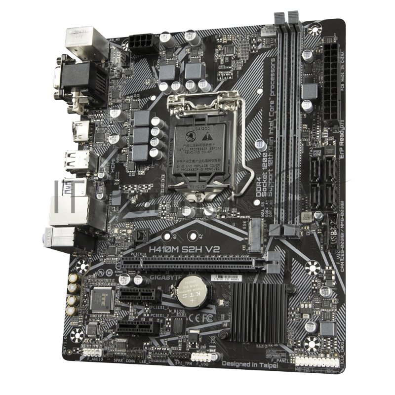 Материнская плата Gigabyte H410M S2H V2 (V2.0) Socket 1200, Intel®H470, 2xDDR4-2666, D-SUB+DVI-D+HDMI, 1xPCI-Ex16, 2xPCI-Ex1, 4xSATA3, 1xM.2, 8 Ch Audio, GLan, (4+2)xUSB2.0, (2+2)xUSB3.2, 2xPS/2, mATX