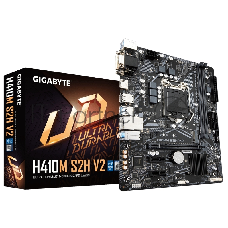 Материнская плата Gigabyte H410M S2H V2 (V2.0) Socket 1200, Intel®H470, 2xDDR4-2666, D-SUB+DVI-D+HDMI, 1xPCI-Ex16, 2xPCI-Ex1, 4xSATA3, 1xM.2, 8 Ch Audio, GLan, (4+2)xUSB2.0, (2+2)xUSB3.2, 2xPS/2, mATX