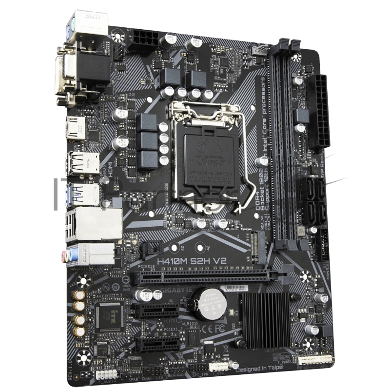 Материнская плата Gigabyte H410M S2H V2 (V2.0) Socket 1200, Intel®H470, 2xDDR4-2666, D-SUB+DVI-D+HDMI, 1xPCI-Ex16, 2xPCI-Ex1, 4xSATA3, 1xM.2, 8 Ch Audio, GLan, (4+2)xUSB2.0, (2+2)xUSB3.2, 2xPS/2, mATX