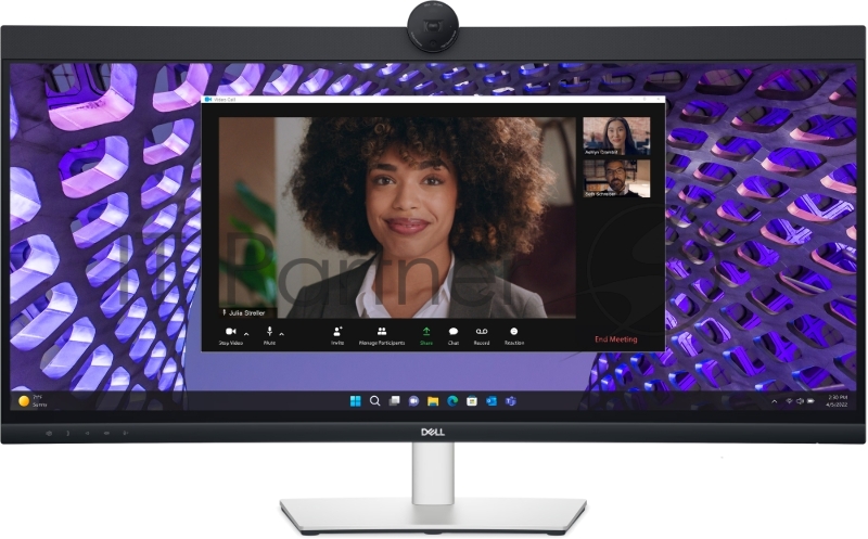 Монитор 34 DELL P3424WEB IPS 3440x1440, 60 Гц, 5 мс, 21:9, 300 кд/м2, 1хHDMI, 1хDP, 2хUSB-C, RJ-45, выход на наушники, черный/серебристый