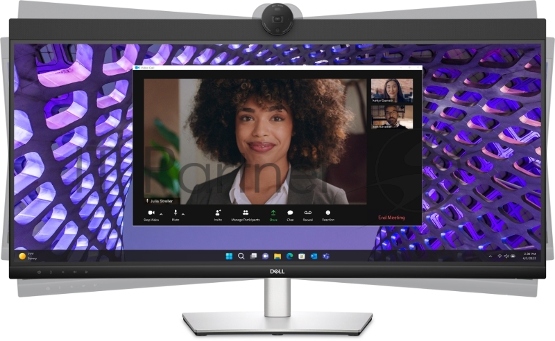 Монитор 34 DELL P3424WEB IPS 3440x1440, 60 Гц, 5 мс, 21:9, 300 кд/м2, 1хHDMI, 1хDP, 2хUSB-C, RJ-45, выход на наушники, черный/серебристый