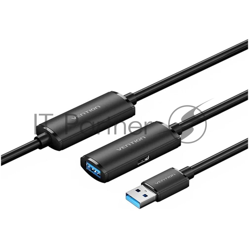 Активный кабель-удлинитель Vention USB 3.0 AM/AF с усилителем - 10м Черный